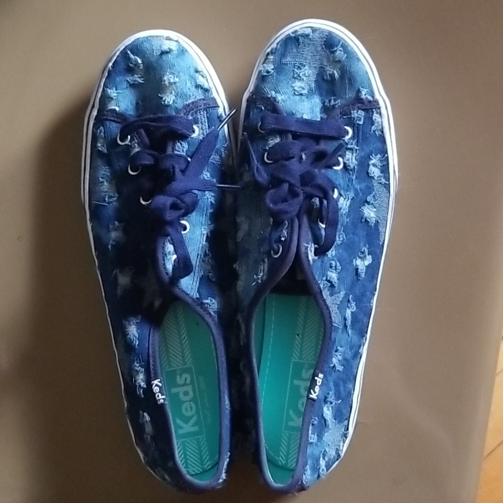 Denim Distressed Sneakers